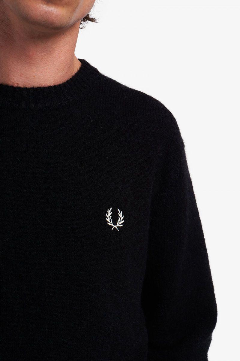 Black Fred Perry Alpaca Blend Jumper Men's Knitwear | PH 1277DFMN